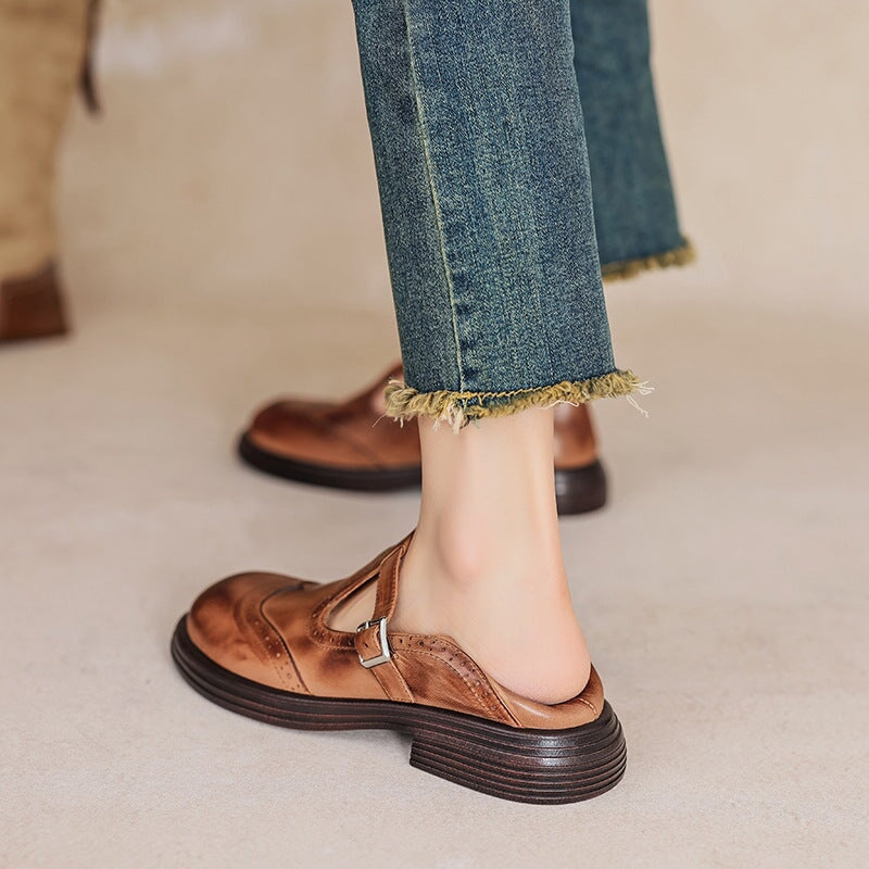 Bernadette | Timeless Brogue T-Strap Mary Janes