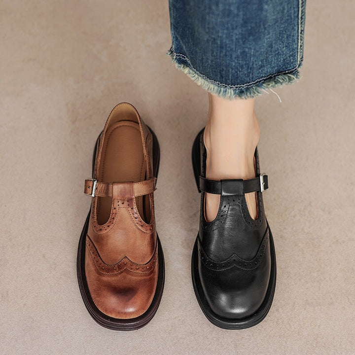Bernadette | Timeless Brogue T-Strap Mary Janes