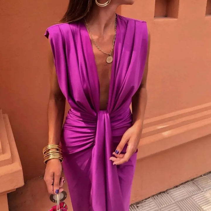 Women's Pleated Soft Midi Dress