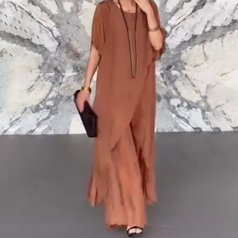 Women's Irregular Top and Wide Leg Pants Set