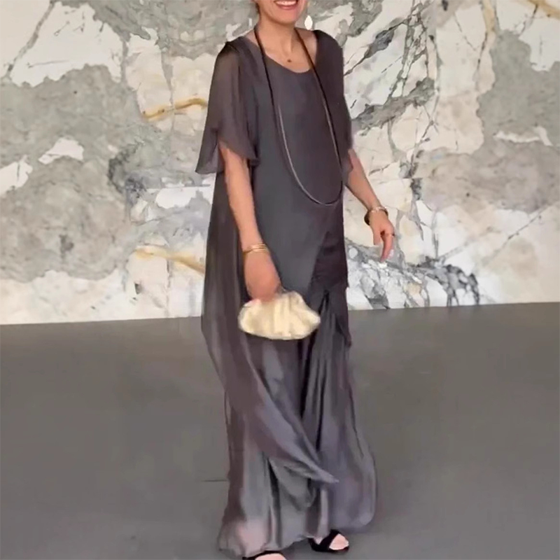 Women's Irregular Top and Wide Leg Pants Set