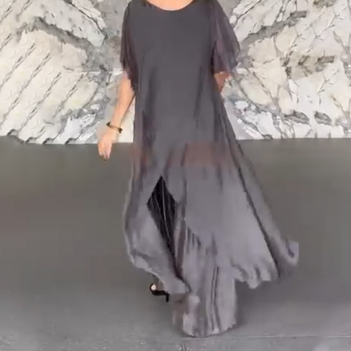Women's Irregular Top and Wide Leg Pants Set