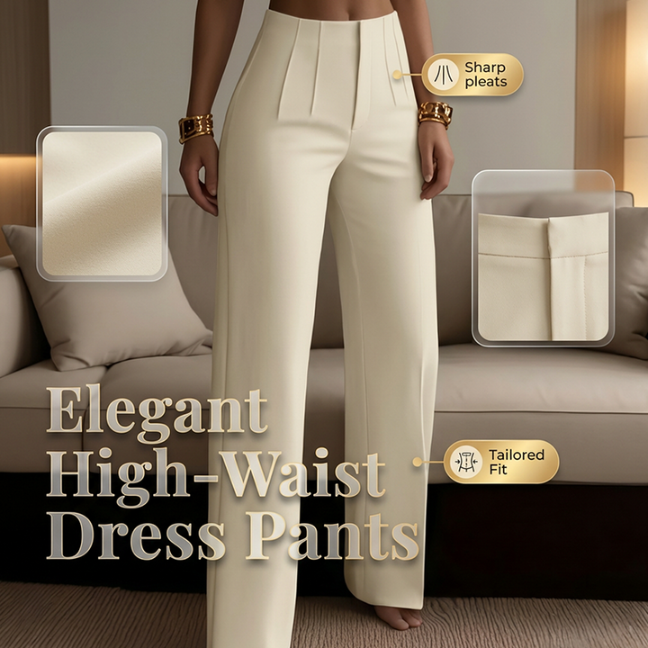 Women's Elegant Pleated Wide-Leg Suit Pants