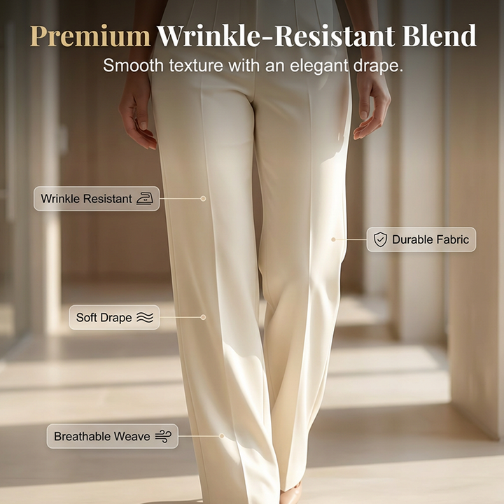 Women's Elegant Pleated Wide-Leg Suit Pants