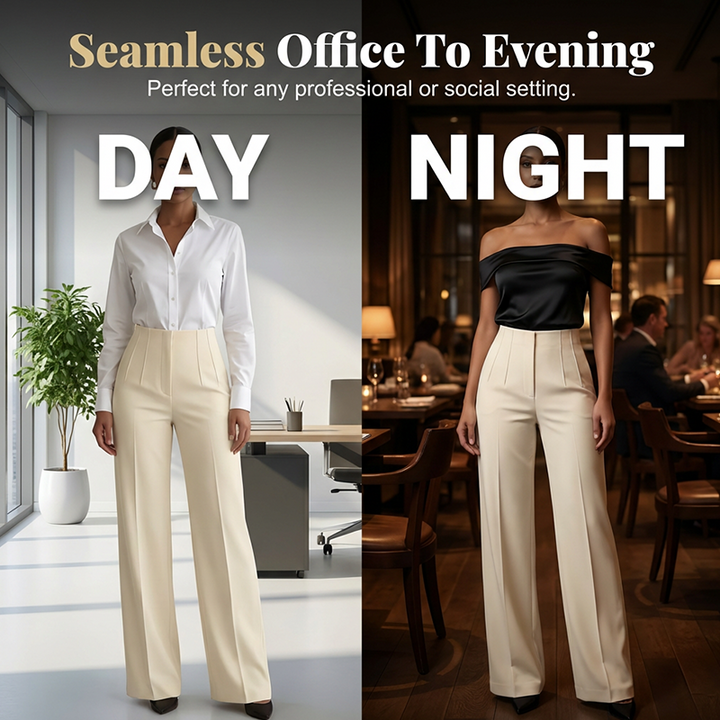 Women's Elegant Pleated Wide-Leg Suit Pants