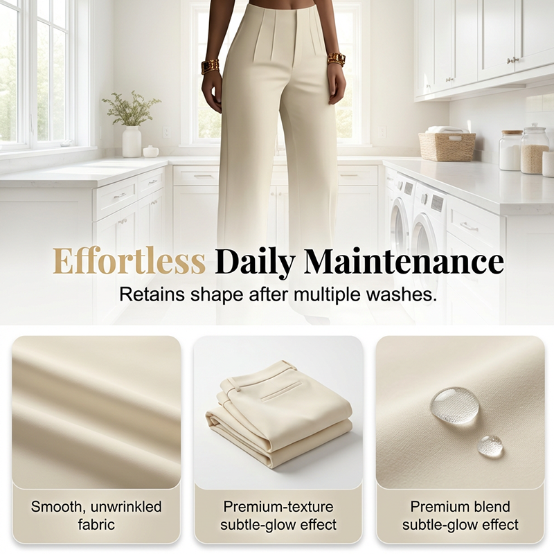 Women's Elegant Pleated Wide-Leg Suit Pants