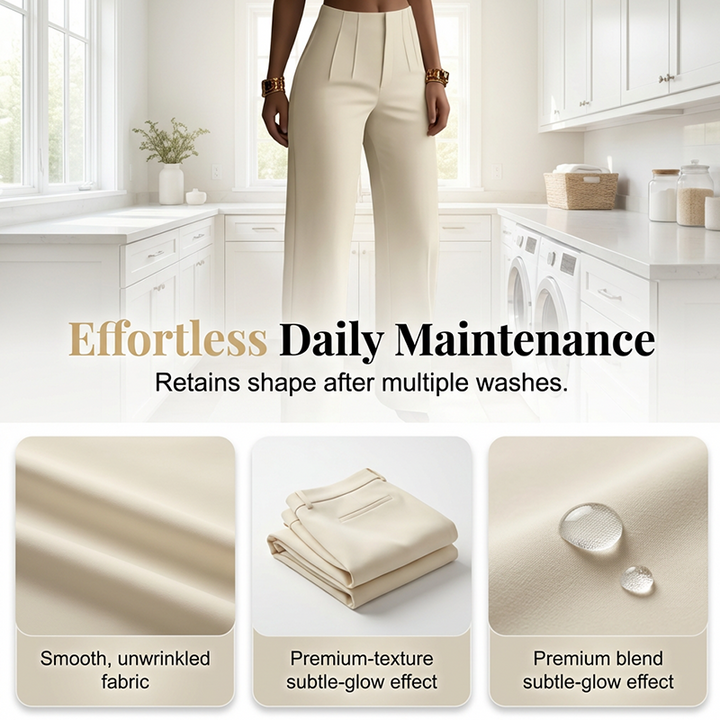 Women's Elegant Pleated Wide-Leg Suit Pants