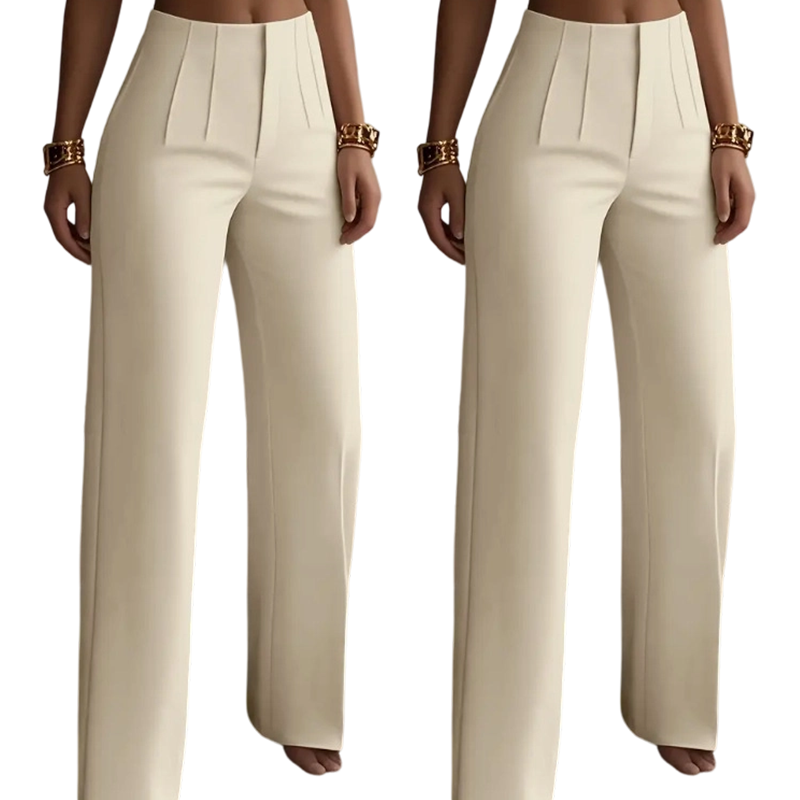 Women's Elegant Pleated Wide-Leg Suit Pants
