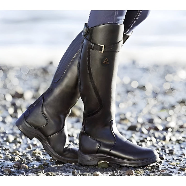 Sophie | Women's Buckle Waterproof Leather Knee High Riding Boots